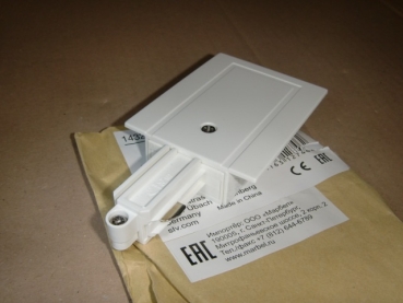 143231 Endeinspeiser weiß für 1-Phasen-Stromschiene (Einbau) 230V, SL links